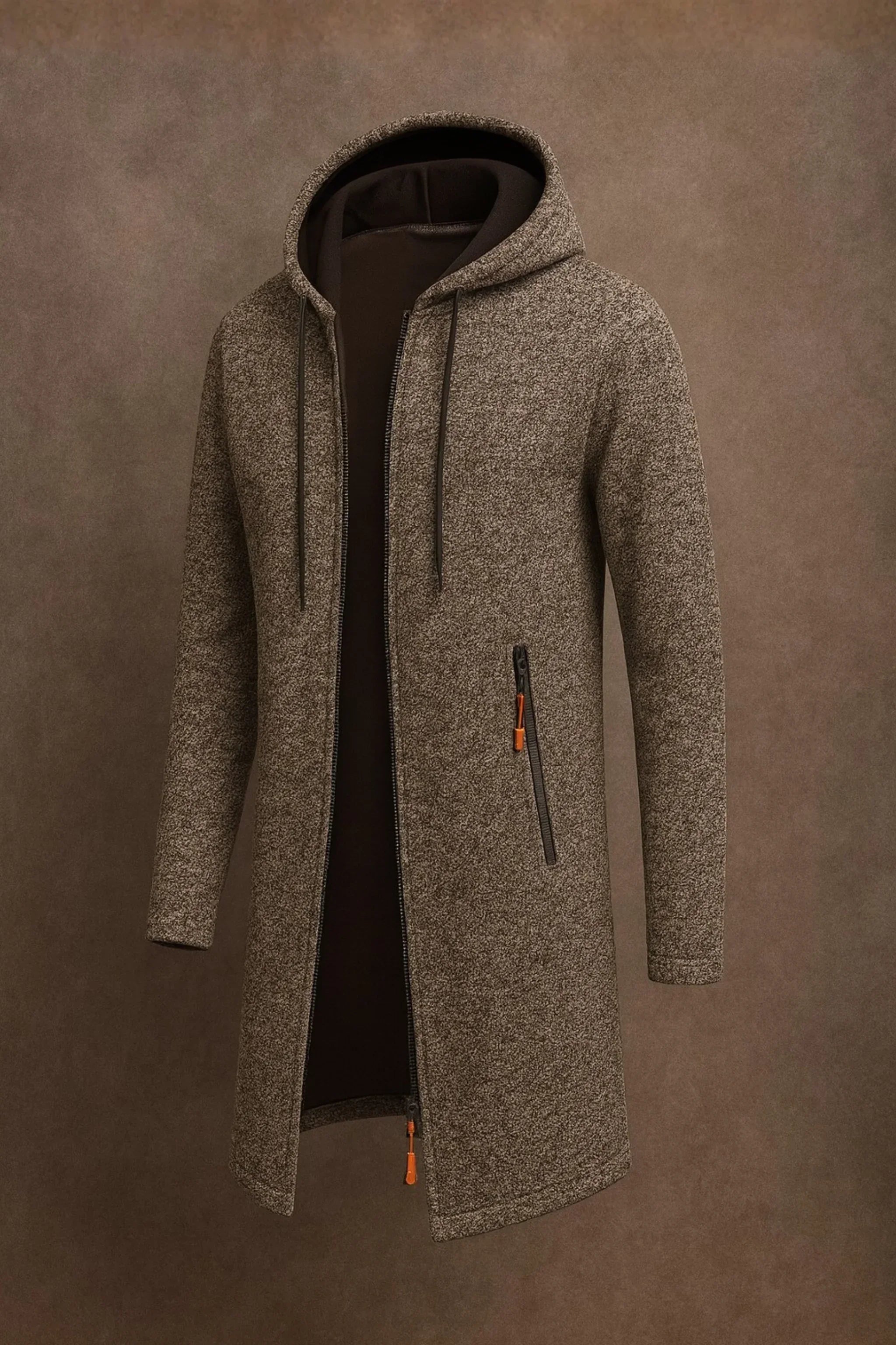 Fleeceforet hættetrøje cardigan