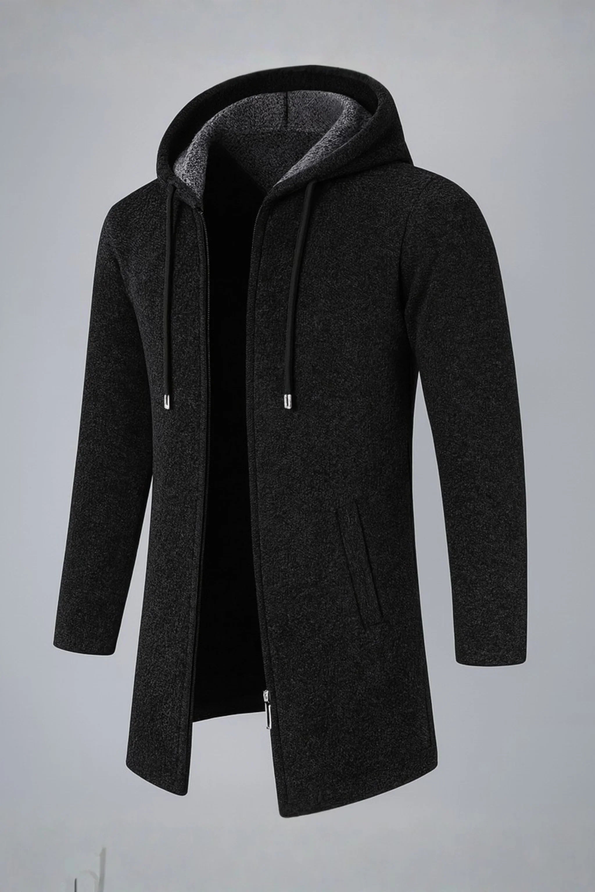 Fleeceforet hættetrøje cardigan