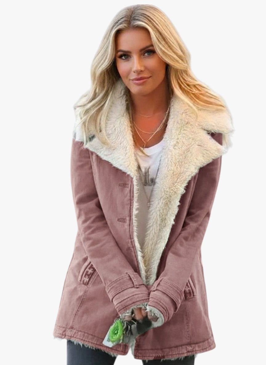 Dame Vinterjakke | Teddy jakke