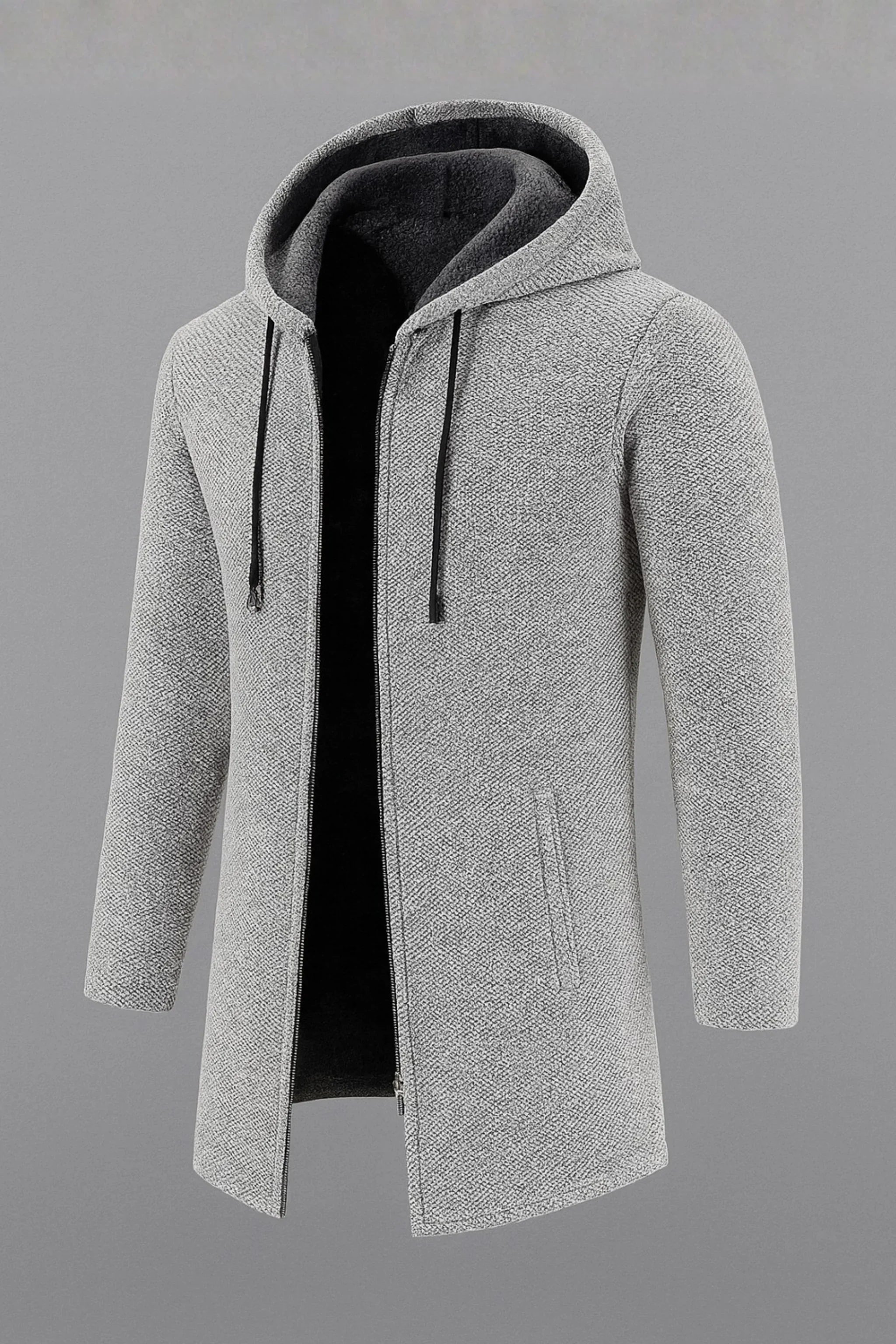 Fleeceforet hættetrøje cardigan