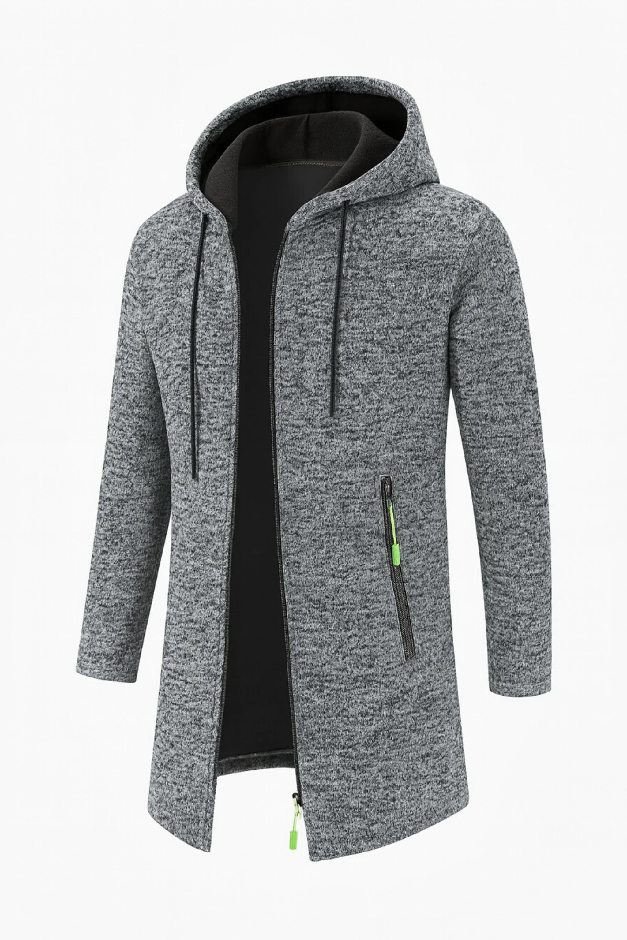 Fleeceforet hættetrøje cardigan