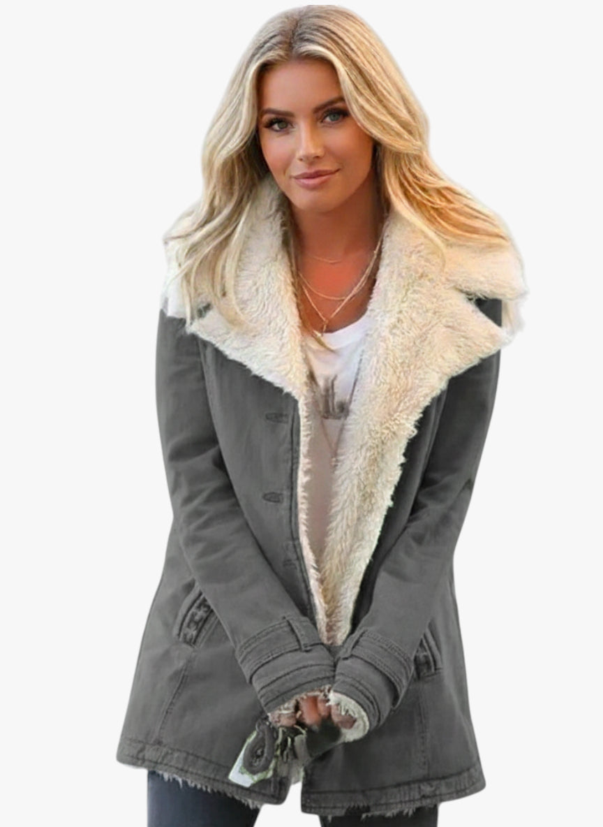 Dame Vinterjakke | Teddy jakke