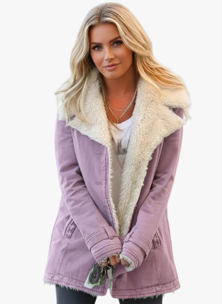 Dame Vinterjakke | Teddy jakke