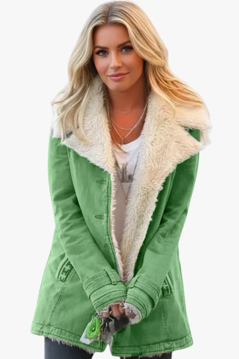 Dame Vinterjakke | Teddy jakke