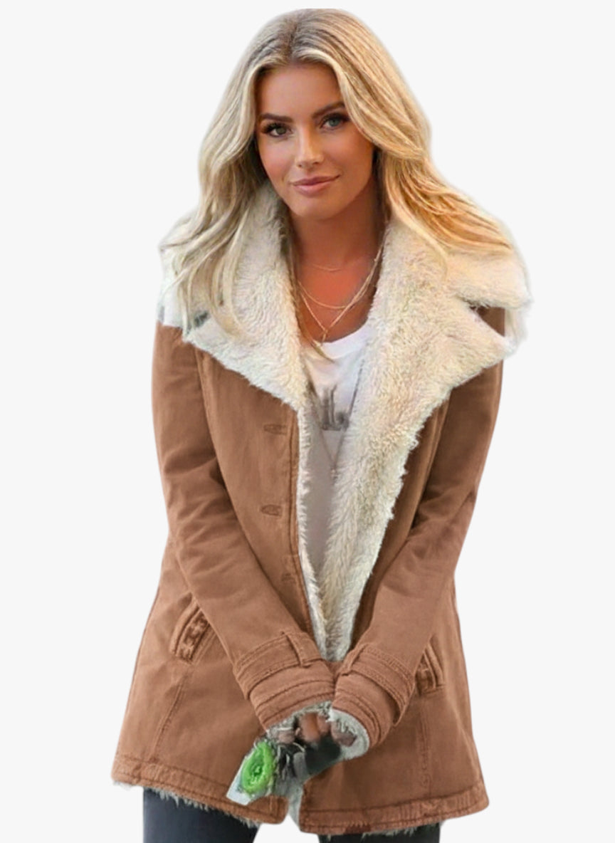 Dame Vinterjakke | Teddy jakke