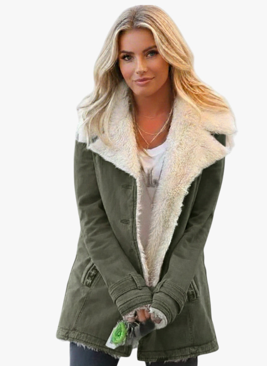 Dame Vinterjakke | Teddy jakke