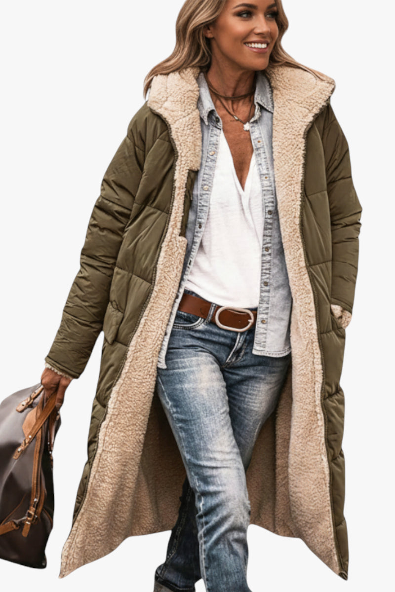 Dame Lang Vinterjakke | Quiltet