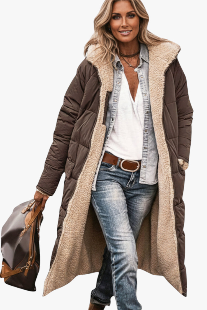 Dame Lang Vinterjakke | Quiltet