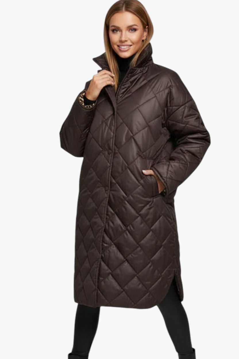 Dame Lang Quiltet Frakke | Vendbar